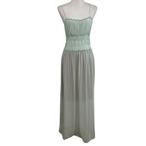 Semicouture Maxi Silk Dress SZ 42 IT/Medium Mint Green Coquette Fairy EUC